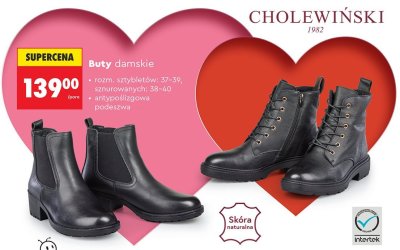 Buty damskie CHOLEWIŃSKI - skóra naturalna promocja w Biedronka