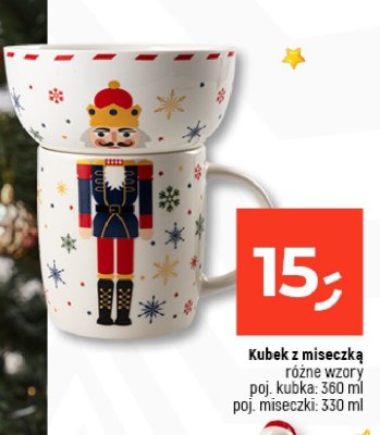 Kubek z miseczką różne wzory, poj. kubka: 360 ml, poj. miseczki: 330 ml promocja w Dealz
