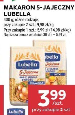 Makaron 5-jajeczny Lubella, różne rodzaje promocja w Stokrotka