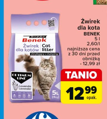 Żwirek dla kota zapachowy lavenda Benek promocja