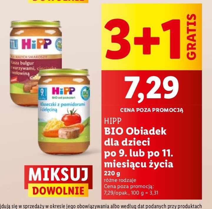 Kluseczki z pomidorami i cielęciną Hipp promocja w Lidl