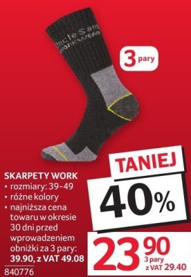 Skarpety Work promocja w Selgros