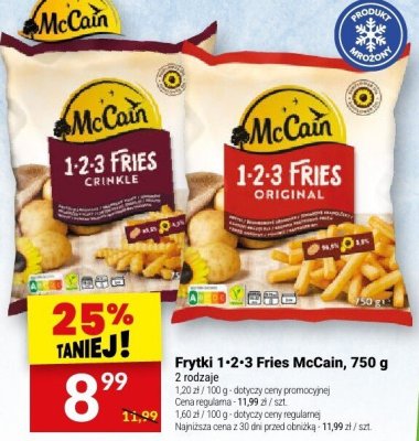 Frytki 1-2-3 Fries McCain, 750 g promocja w Twój Market