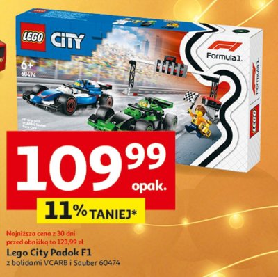 Klocki Lego City Padok F1 z bolidami VCARB i Sauber 60474 promocja w Auchan