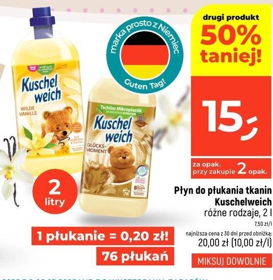 Płyn do płukania wilde vanille Kuschelweich promocja w Dealz