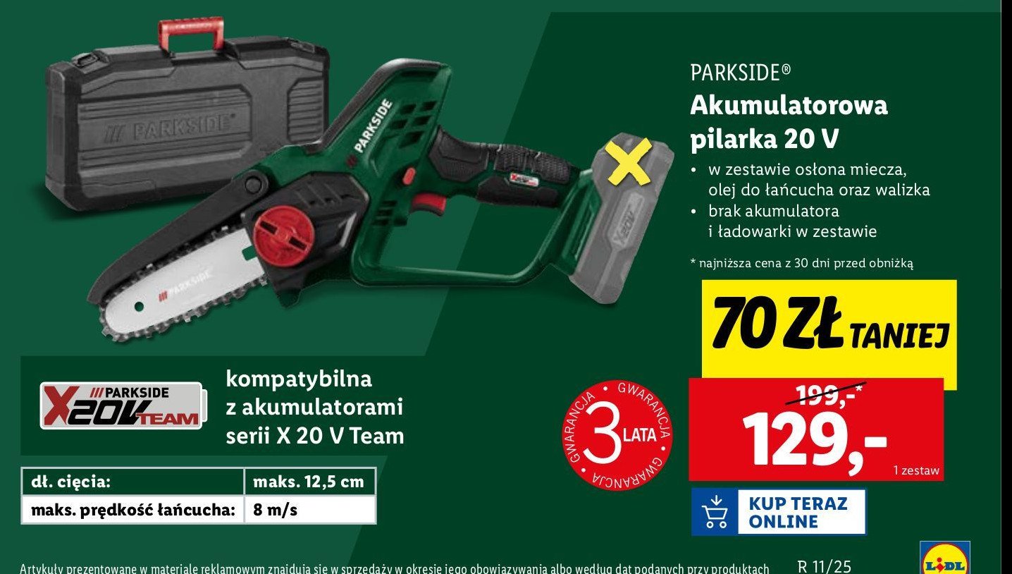 Pilarka ręczna 20 v Parkside promocja w Lidl