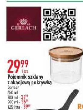 Pojemnik szklany z akacjow膮 pokrywk膮 350 ml Gerlach promocja