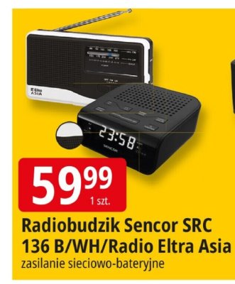 Radiobudzik Sencor SRC 136 B/WH/Radio Eltra Asia promocja w Leclerc