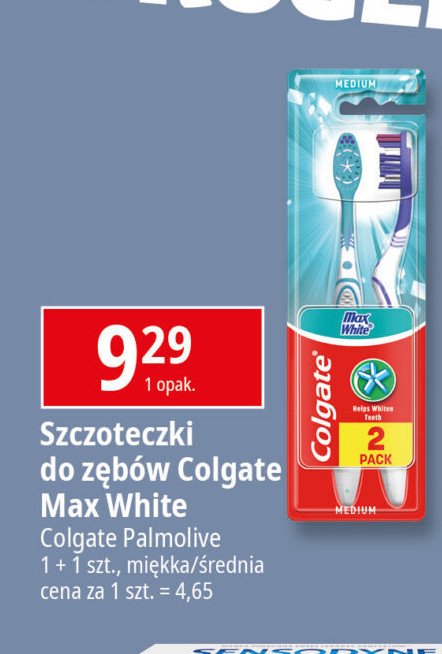 Szczoteczka do zębów średnia Colgate max white promocja