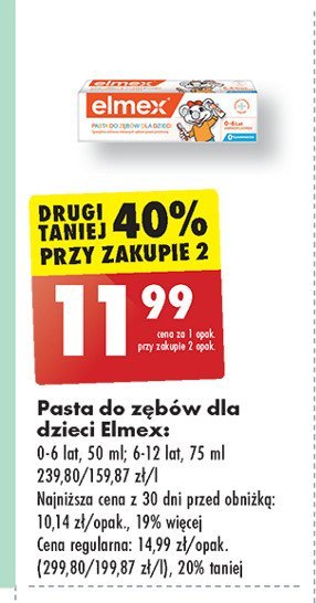 Pasta do zębów dla dzieci Elmex promocja