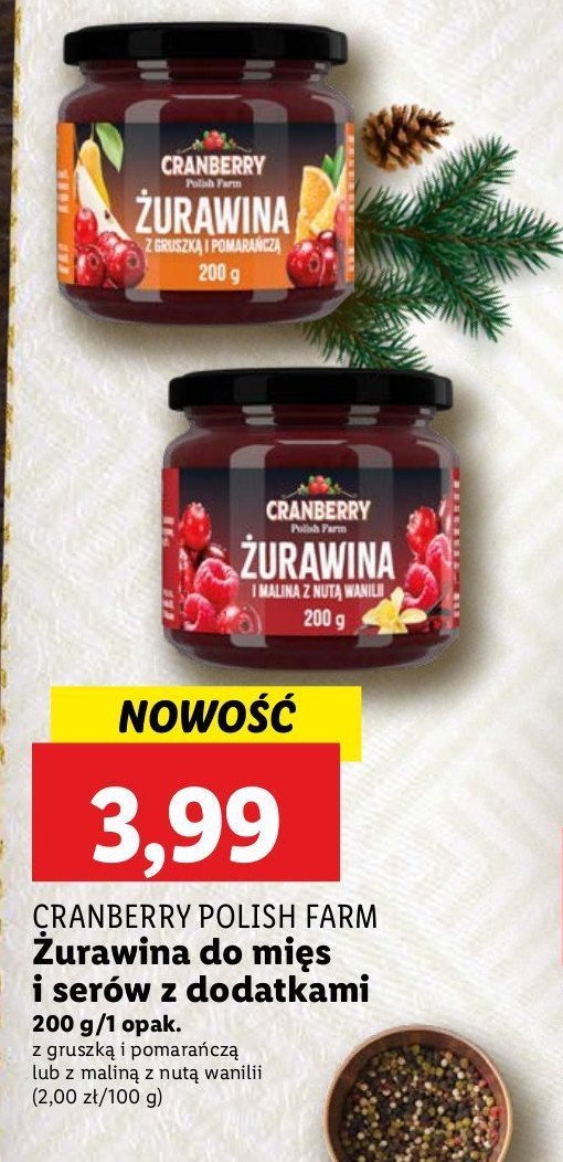 Żurawina do mięs i serów z gruszką i pomarańczą Cranberry polish farm promocja