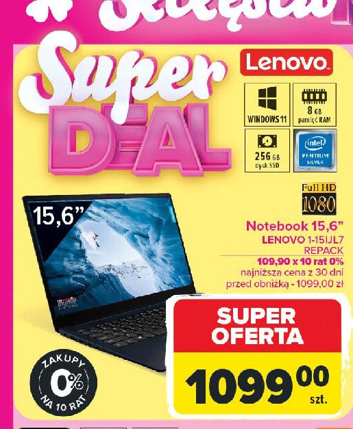 Notebook 15.6" Lenovo promocja