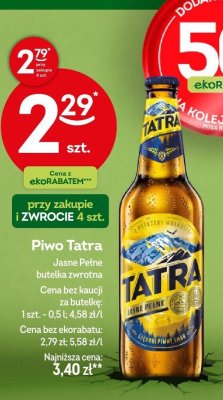 Piwo Tatra Jasne Pełne 0.5l promocja w Żabka