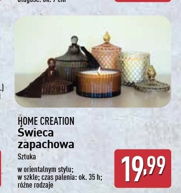 Świeca zapachowa w szkle 35 h Home creation promocja