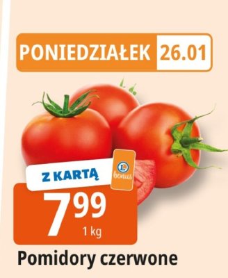 Pomidory czerwone 1kg promocja w Leclerc