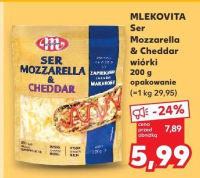 Ser Mozzarella & Cheddar wiórki promocja w Kaufland