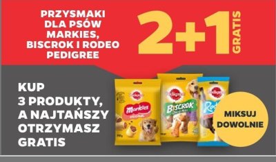 Przysmaki dla psów Markies, Biscrok i Rodeo 2+1 GRATIS promocja w Netto