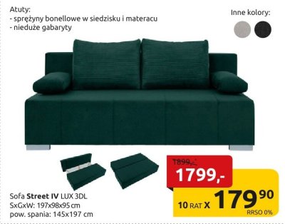 Sofa Street IV LUX 3DL promocja w Black Red White