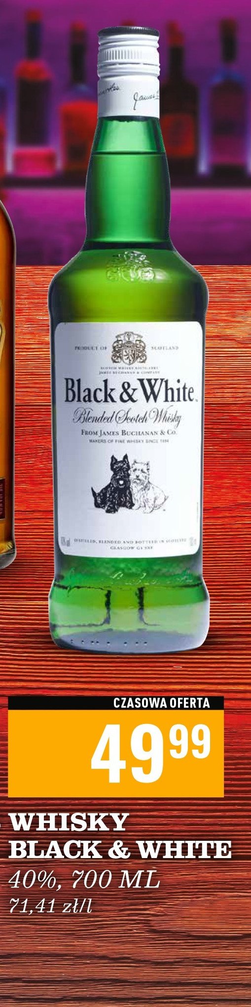 Whisky BLACK & WHITE promocja w Biedronka