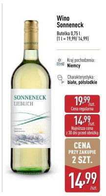 Wino Sonneneck promocja w Aldi