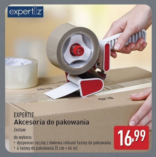 Dyspenser ręczny do taśmy + 2 rolki taśmy do pakowania Expertiz promocja