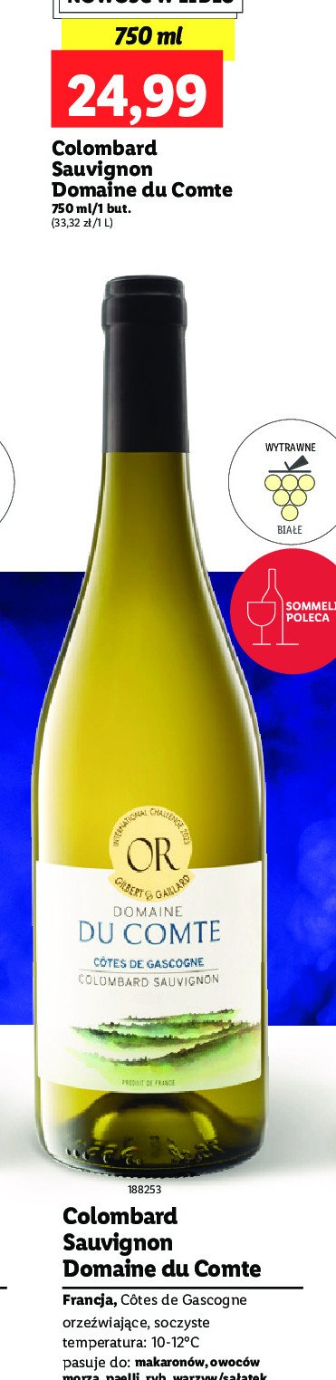 Wino Domaine du comte colombard sauvignon promocja