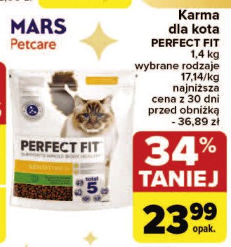 Karma dla kota adult bogaty w kurczaka Perfect fit promocja w Carrefour