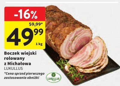 Boczek wiejski rolowany z Michałowa LUKULLUS promocja w Intermarche