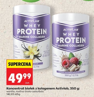 Koncentrat białek z kolagenem Activlab, 350 g - malina-biała czekolada promocja w Biedronka