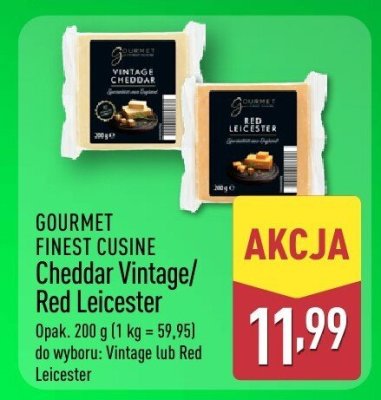 Ser Cheddar Vintage/Red Leicester GOURMET FINEST CUSINE promocja w Aldi
