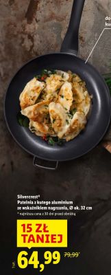 Patelnia Silvercrest z kutego aluminium ze wskaźnikiem nagrzania, Ø ok. 32 cm promocja w Lidl