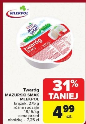 Twaróg Mazurski Smak Mlekpol promocja w Carrefour