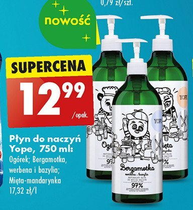 Płyn do mycia naczyń bergamotka Yope promocja