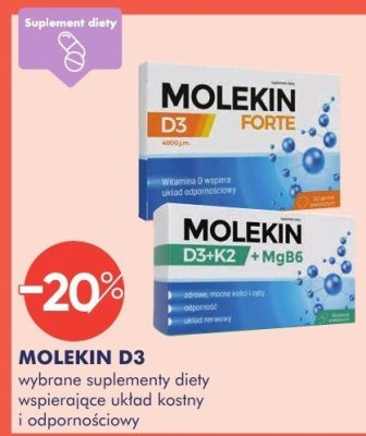 Suplement diety MOLEKIN D3 wybrane suplementy diety wspierające układ kostny i odpornościowy promocja w Super-Pharm