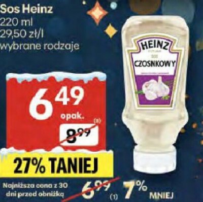 Sos Heinz czosnkowy promocja w Delikatesy Centrum