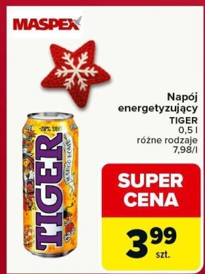 Napój energetyczny TIGER różne rodzaje promocja w Carrefour