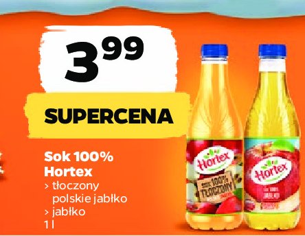 Sok tłoczone jabłko Hortex polskie jabłko promocja