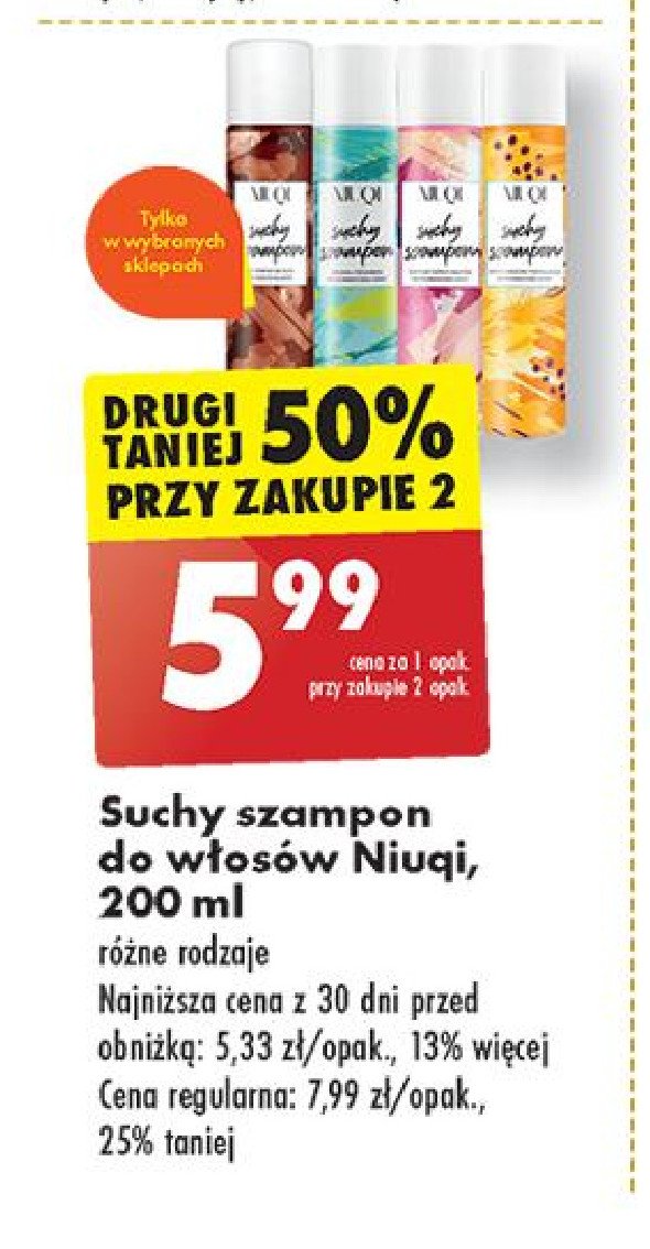 Suchy szampon flowers Niuqi promocja w Biedronka