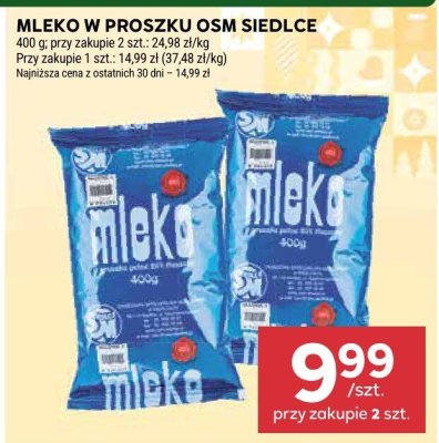 Mleko w proszku OSM Siedlce promocja w Stokrotka