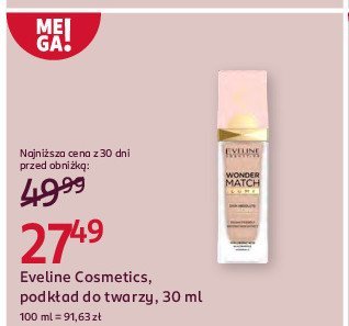 Podk艂ad do twarzy 15 natural Eveline wonder match lumi promocja