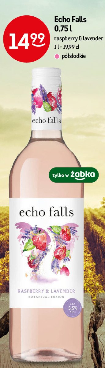 Wino Echo falls raspberry & lavender promocja
