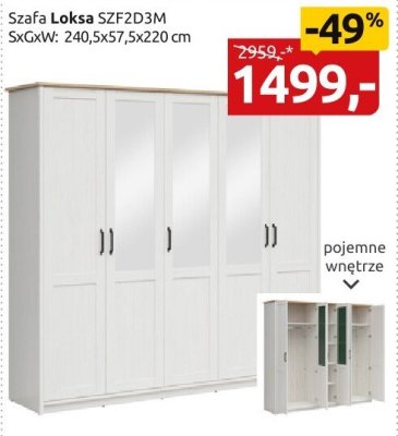 Szafa Loksa SZF2D3M promocja w Black Red White