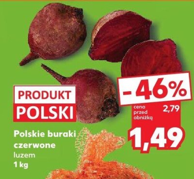 Buraki polskie czerwone luzem promocja w Kaufland