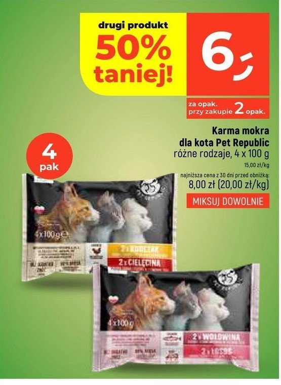 Karma dla kota wołowina + łosoś Pet republic promocja w Dealz