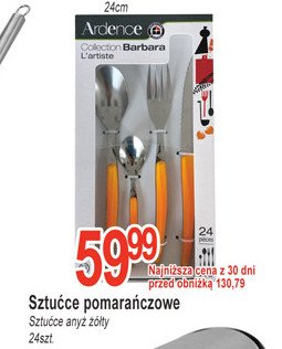 Sztućce pomarańczowe Ardence promocja w Aldi
