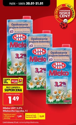 Mleko UHT 3,2% Mlekovita Łączka 1l promocja w Biedronka