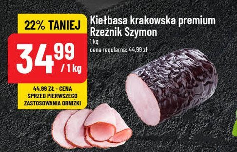 Kiełbasa krakowska premium Rzeźnik szymon poleca promocja w POLOmarket