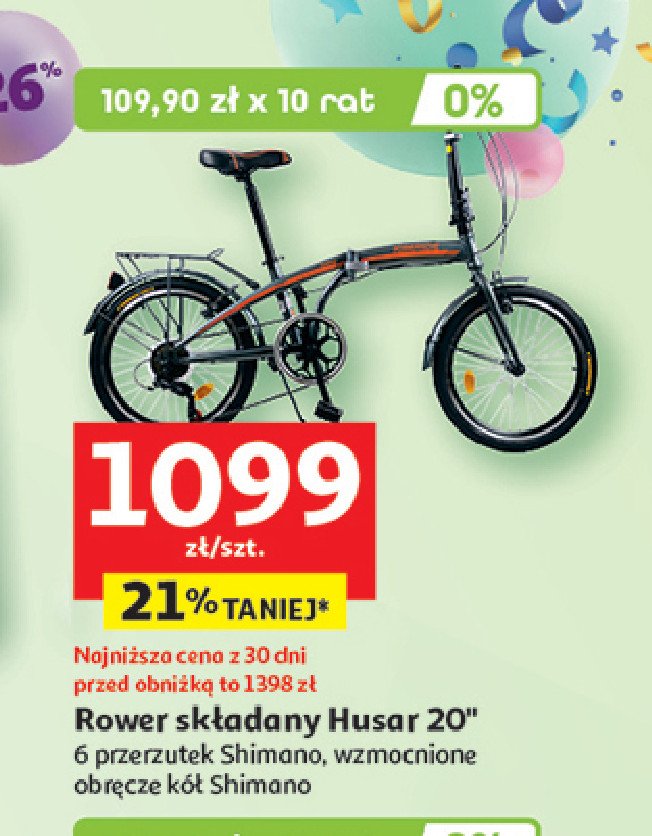 Rower sk艂adany 20" Husar promocja