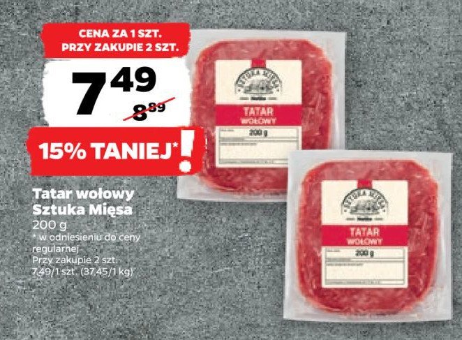 Tatar wołowy SZTUKA MIĘSA NETTO promocja