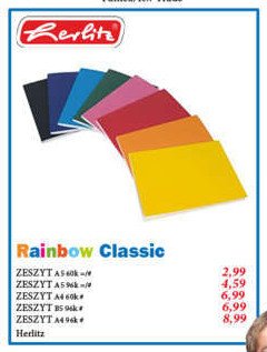 Zeszyt a5 60 kartek linia rainbow Herlitz promocja